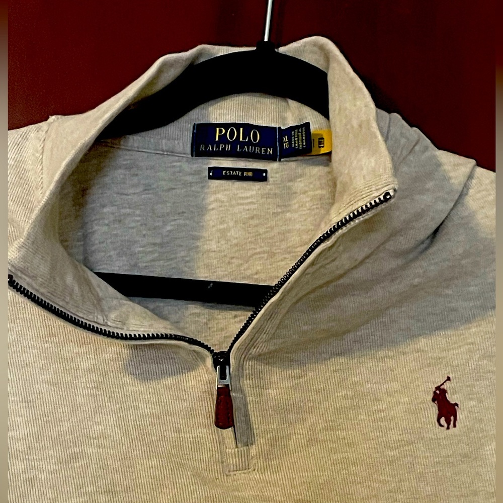 Polo Ralph Lauren Cream Quarter-Zip Sweatshirt
